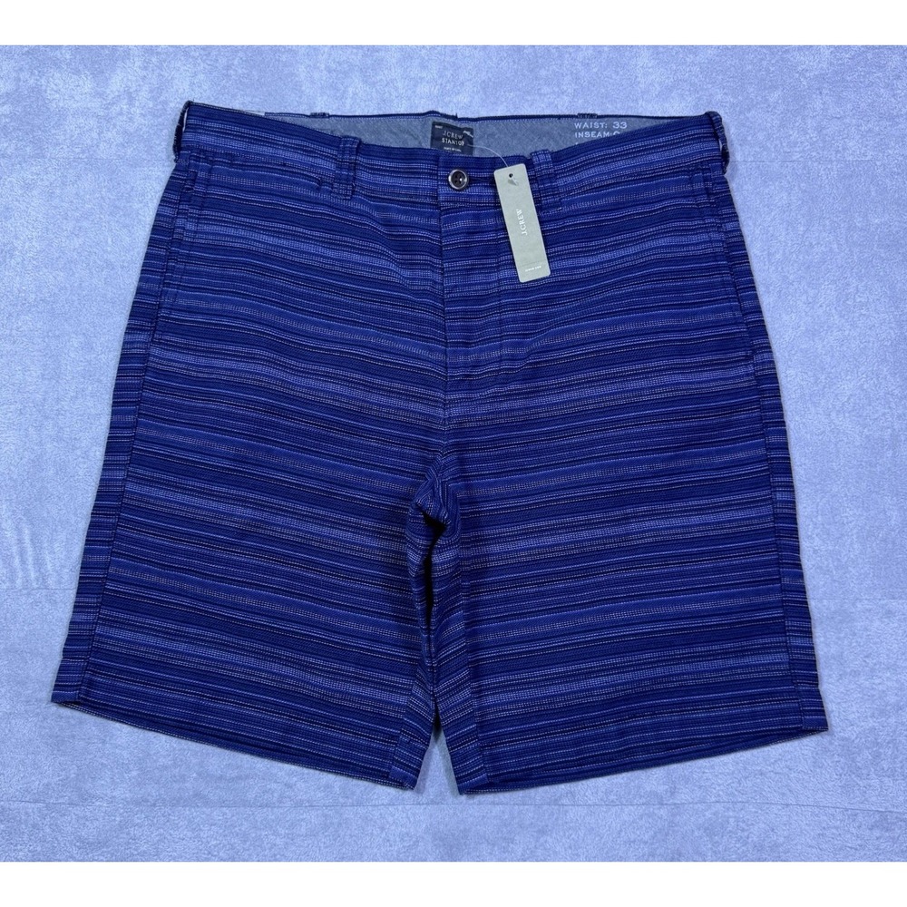 J Crew Shorts Mens 33 Stanton Blue Geometric Knitted Normcore Modern NEW
